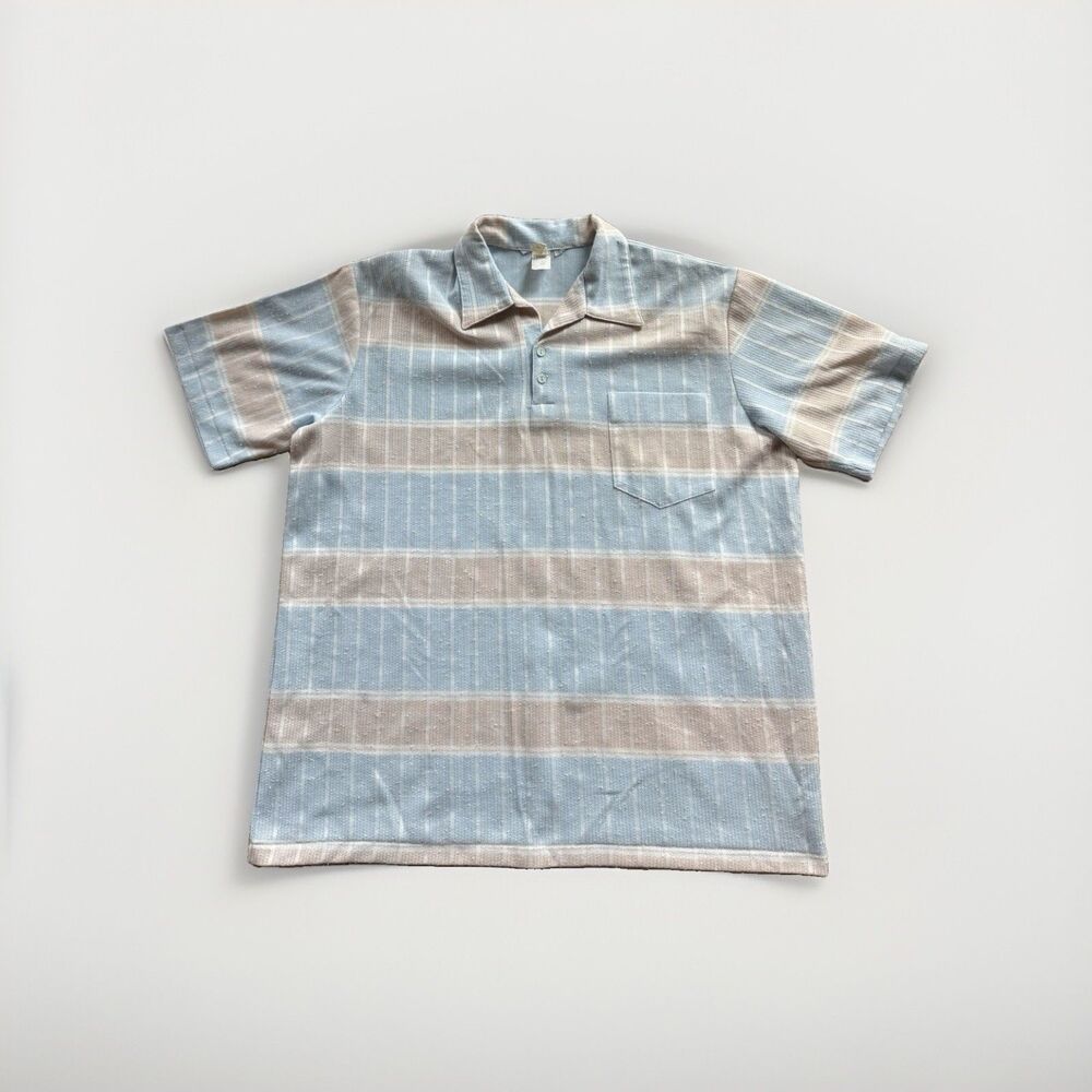 Made In USA Retro Polo Striped Knit Men’s 2XLT